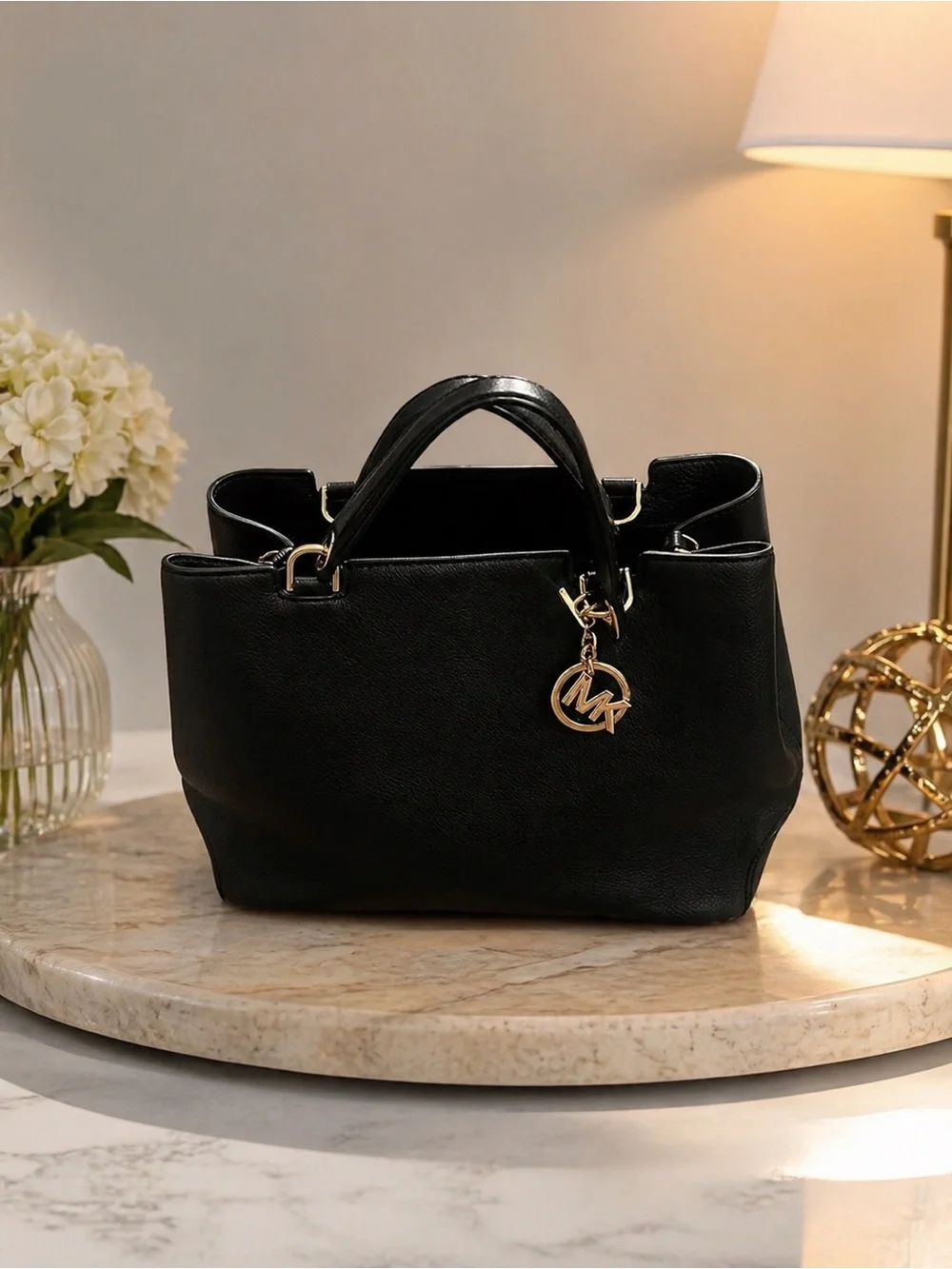 Michael Kors Savannah Large Saffiano Leather Satchel Black